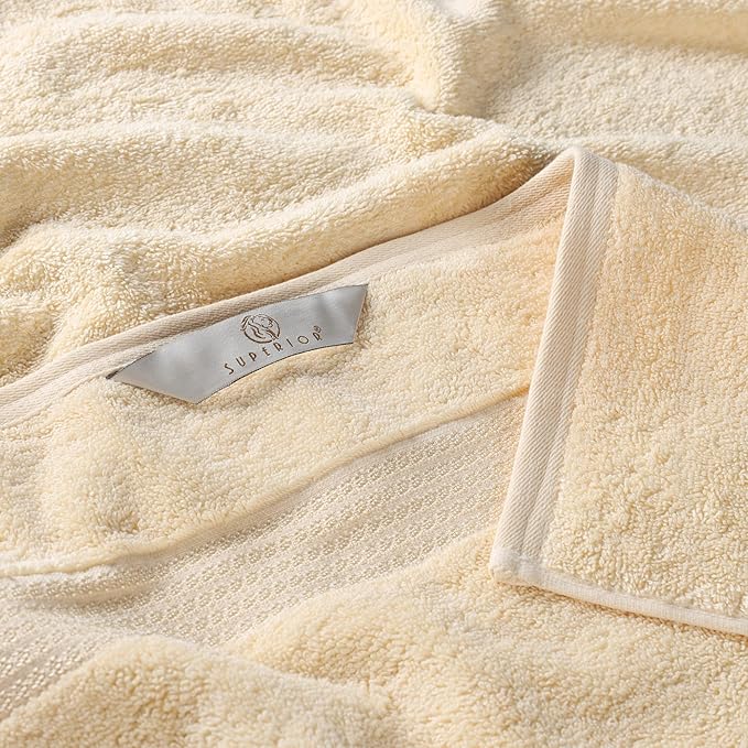 Superior Egyptian Cotton Bath Towel Set, Home Bathroom Towels, Master, Guest Bath, Decor Essentials, Quick Dry, Absorbent, Large Body Towels, Spa, Hotel, Resort, Adult, Kids, Set of 2, Canary
