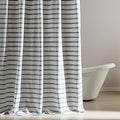 SLEEP ZONE Shower Curtain Liner, Waffle Shower Curtains for Bathroom, Heavy Duty Thick Fabric Shower Curtains - 285GSM Luxury Weighted Polyester Bath Curtain, 72" × 74" (Blue)