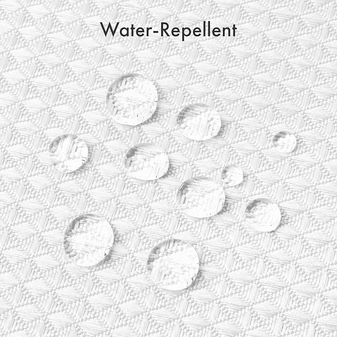 AmazerBath White Shower Curtain 80 Inches Long, Waffle Shower Curtain 72x80 Inches, Long Shower Curtain Fabric, Heavy Duty 240GSM, Hotel Quality, Bathroom Curtain, Premium Polyester