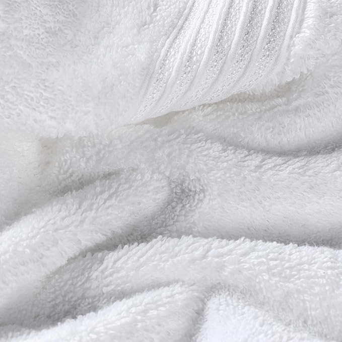 Superior Egyptian Cotton 12-Piece Towel Set, Assorted Towels for Home Bathroom, Guest Bath Decor Essentials, Includes 4 Bath, 4 Hand, 4 Face Towels/Washcloths, Quick Dry, Absorbent - White