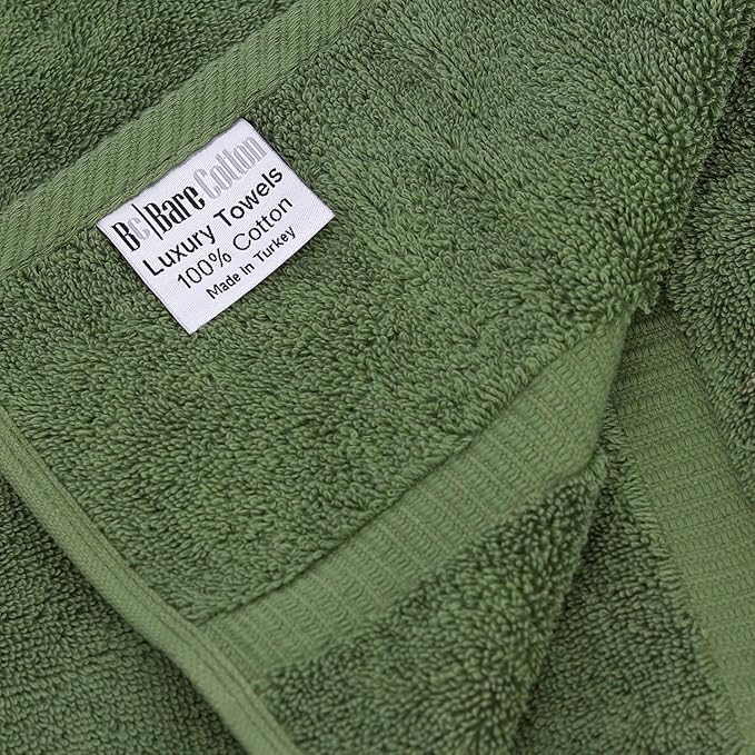 Luxury Hotel & Spa Collection Highly Absorbent, Quick Dry 100% Turkish Cotton 700 GSM, Eco Friendly Towel, for Bathroom Dobby Border Soft Bath Towel Set 27 X 54 -Moss, Bath Towels - Set of 4