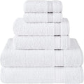 Cotton Paradise 6 Piece Towel Set, 100% Cotton Soft Absorbent Turkish Towels for Bathroom, 2 Bath Towels 2 Hand Towels 2 Washcloths, White Towel Set