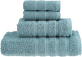 HALLEY Turkish Towels Set (4 Pieces) 650 GSM Highly Absorbent Super Soft 100% Cotton - 1 Bath Towel 1 Hand Towel 2 Washcloths (Turquoise)