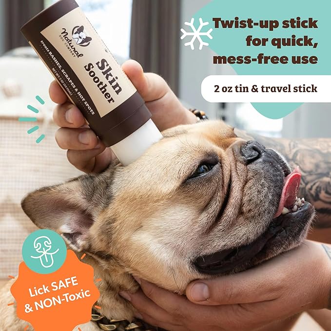 Natural Dog Company Skin Soother Balm for Irritation, Allergy & Itch Relief for Dogs, Hot Spot Treatment, Dog Moisturizer for Dry Skin, Healing Ointment, Coconut Oil & Vitamin E (0.15oz Travel Stick)