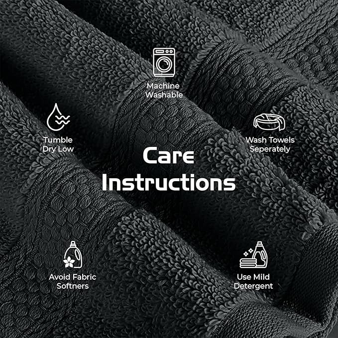 RIVERSIDE 12 Pack Premium 100% Cotton Face Washcloths, 550 GSM, 12 x 12 Inches, Soft, Absorbent Towels for Body & Shower, Bathroom Wash Clothes, Durable Face Towels Set for Spa, Gym, Grey