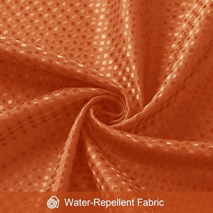 3 in 1 Extra Long Burnt Orange Shower Curtain Set-72 W x 84 H, Modern Waffle and PEVA Liner Set with 12 Stainless Steel Hooks, Waterproof Fabric for Bathroom