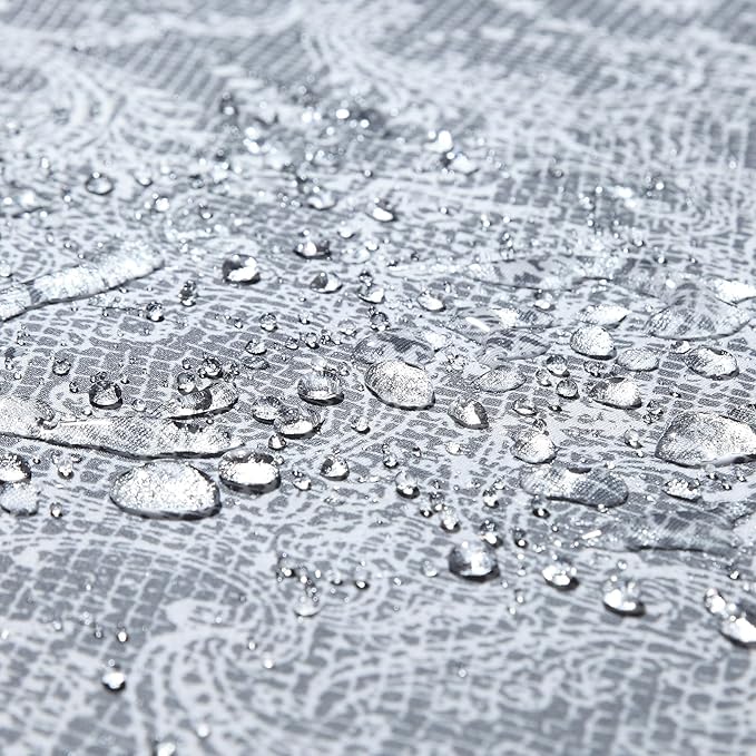 Chantilly Lace Shower Curtain - Heavyweight Polyester, Black to White Ombre Design, 72" W x 72" H