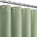 Gibelle Extra Long Shower Curtain 72 x 84, Tall Waffle Weave Textured Fabric Shower Curtain for Bathroom, Water Repellent, Machine Washable, Sage Green