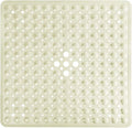 Yimobra Shower Stall Mat Non Slip, 21x21 Inch, Soft Square Bath Mat for Shower with Suction Cups and Drain Holes, Stall Floor Mats for Bathroom, Machine Washable, Bathroom Accessories, Beige