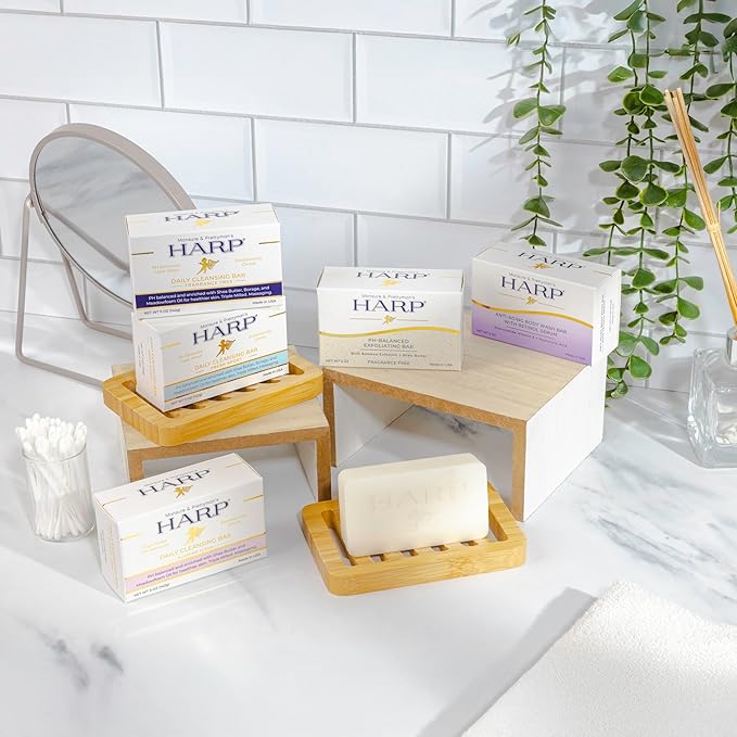 HARP Anti-Aging Body Wash Bar With Retinol + Niacinamide, Vitamin E, Hyaluronic Acid. 100% Syndet Base. Soap/Lye/Dyes and preservative-free. Non-comedogenic. FRAGRANCE FREE. 5oz