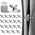 Curtain Magnets, Kaluofan 20Pairs Curtain Magnets Closure with 20Pairs Self-Adhesive Patch, Magnetic Curtain Clips Prevent Light Leaking, Keep Curtain Closed for Home Bedroom Bathroom Office Draperies