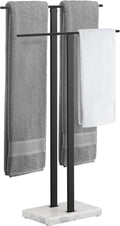 KES Standing Towel Rack, 2-Tier Towel Racks for Bathroom Freestanding with Marble Base, Upgrade Steady Design, SUS304 Stainless Steel Matte Black, BTH217-BK