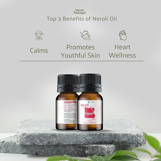 Neroli Essential Oil - Direct from Egyptian Nile Delta Farms - Steam Distilled - Aceite Azahar for Aromatherapy, Massage, Diffuser, DIY Candle and Soap Making - 15ml