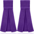 Shimeyao 2 Pcs Cotton Sports Football Towel with Closure Pitching Football Sweat Towel for Sports Gym Men Women Accessories(Purple,Classic)