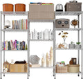 11 Tier Storage Racks Shelving, Heavy Steel Pantry Shelves, Adjustable Wire Shelving Rack, Suitable for Garage, Kitchens, Offices, 22" W x 14" D x 188" H, Silver