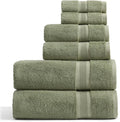 Springtree Home Luxury Viscose from Bamboo Bath Towel Set 6 Piece Set | 35% Viscose from Bamboo - 65% Cotton | Absorbent Quick-Dry Towels for Bathroom | Oeko-TEX Standard 100 Cotton | Lily Pad Green