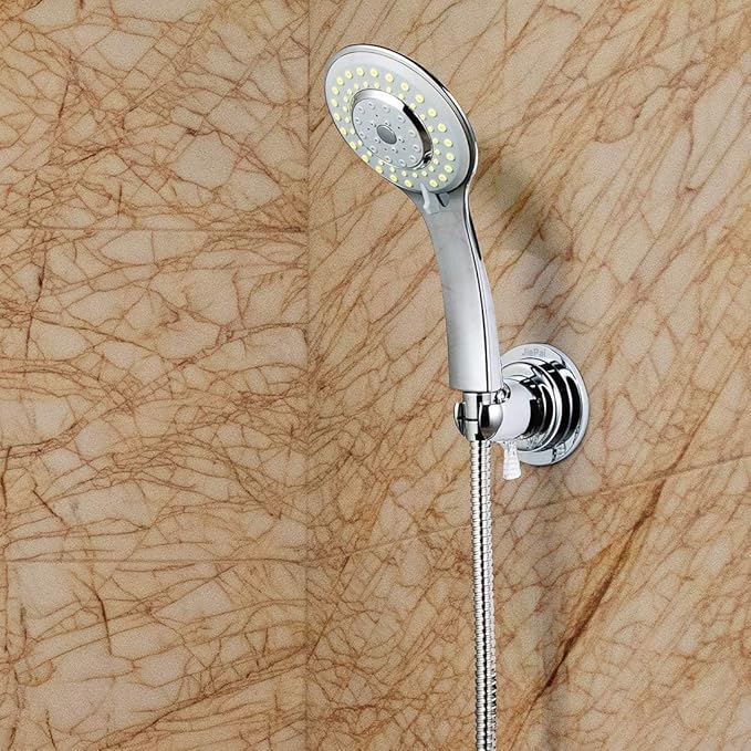 [2 Pack] Suction Cup Shower Head Holder for Elderly, Removeable Showerhead Holder for Minors, Adjustable Hand held Shower Head Holder, No Drilling Bathroom & Bathtub Wall Mount Shower Hanger