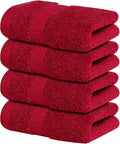 Infinitee Xclusives Luxury Wash Cloths for Showering [13x13] – 100% Cotton Washcloths [Pack of 4], Soft and Absorbent Face Towels for Bathroom Wash Clothes, Gym, and Spa (Burgundy)