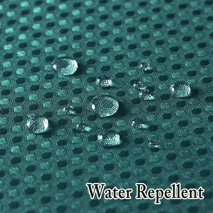 Gibelle No Hook Waffle Weave Shower Curtain with Snap-in Fabric Liner Set for Bathroom, Hotel Style with Mesh Top Window, Waterproof & Washable, Seaweed Green, 72x74