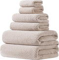 Extra Large Bath Towels Set for Bathroom 30x60 Inches Super Soft Light Weight Quick Dry Microfiber Shower Towels (Beige, 6 Piece)