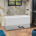 Fine Fixtures Acrylic, Fiberglass Alcove Soaking Bathtub with Integral Apron Front in Glossy White - Right Hand Drain, 72" x 32"