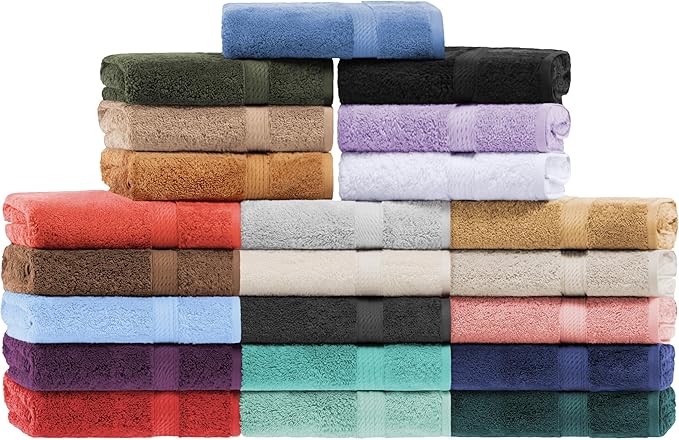 BNM Egyptian Cotton Heavyweight Towels, Ideal For Bathroom, Shower, Spa, 800 GSM Bath Towels, Highly-Absorbent, Luxury Bathroom Essentials, Ultra-Soft Plush Home Basics, Bath Towel Set of 4, Charcoal