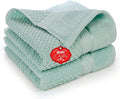 Ample Decor 100% Cotton Hand Towel for Kitchen Set of 2 Mint Green, Absorbent Premium Quality, Oeko TEX Certified, for Bathroom, Hotel, Spa, Gym, Kitchen - 18 X 28 Inch - Mulaayam Collection