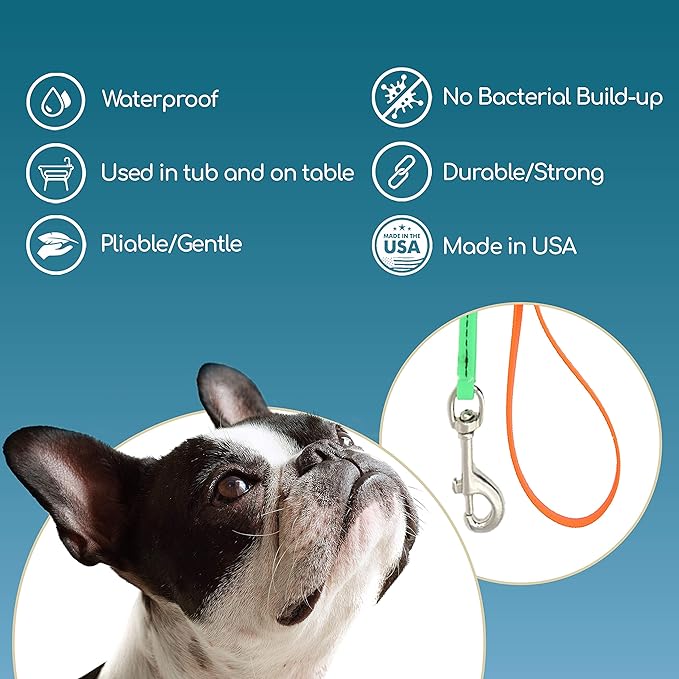 Jelly Pet Grooming Loop for Dogs, Fits Most Pet Grooming Tubs/Tables, Easy to Clean, Waterproof & Durable Noose Loop, Stronger Than Leather, Made in The USA, 3/8" x 18’’ and 24" Lime Green