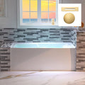 WOODBRIDGE 60" Acrylic Rectangular Alcove Soaking Bathtub in White with Left Drain, Brushed Gold pop-UP Drain Included BA6030L