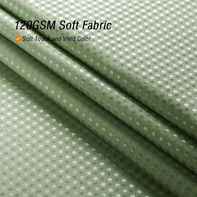 Gibelle Small Stall Shower Curtain 36 x 72, Narrow Half Sage Green Ombre Shower Curtain for Bathroom, Waffle Weave Fabric Shower Curtain Set with Hooks, Water Repellent, Machine Washable