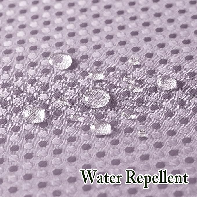 Gibelle Stall Small Shower Curtain 36x74, Waffle Weave Shower Curtain with Snap-in Fabric Liner Set, No Hooks Needed, Hotel Style with Mesh Top Window, Lavender