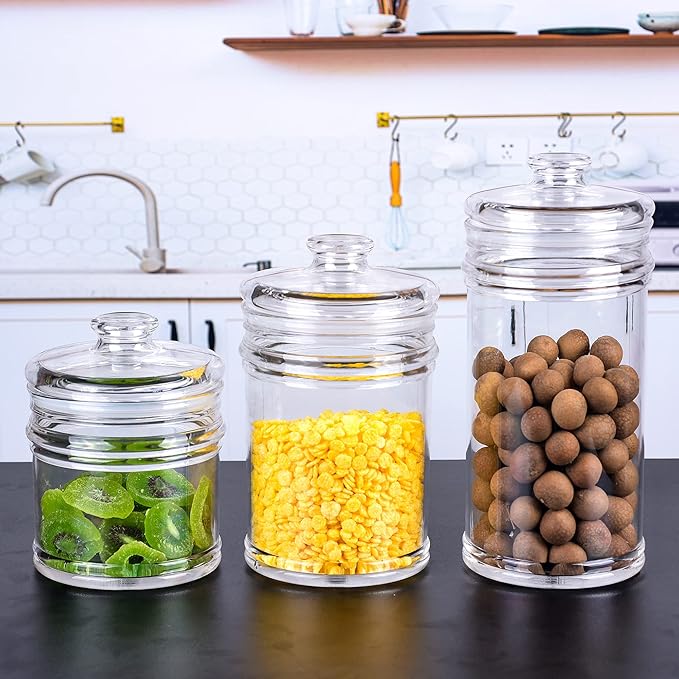 35 oz Reinforced Small Acrylic Storage Jar, Airtight Lid Cookie Jar | Suitable for Cookies, Dried Fruits, Nuts, Herbs,Cereals,etc