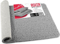 Asvin Soft Textured Bath, Shower, Tub Mat, 24x16 Inch Rectangular, Phthalate Free, Non Slip Comfort Bathtub Mats with Drain, PVC Loofah Bathroom Mat for Wet Areas, Quick Drying, Grey