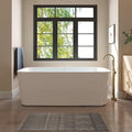 FerdY Maui 67" Acrylic Freestanding Bathtub, Contemporary Elegant Design Soaking Tub with Brushed Nickel Drain and Minimalist Linear Design Overflow, Easy to Install, 02563