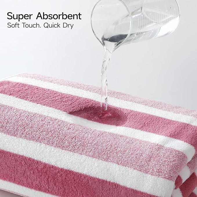 REDKISS Ultra Soft Bath Towel Set 6-Piece 35"x70" | 100% Microfiber, Highly Absorbent | Quick Dry Towels for Bathroom, Spa, Gym | 2 Bath, 2 Hand, 2 Washcloths | Pinkish-red
