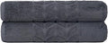 BAGNO MILANO Organic Turkish Cotton Bath Towels, Luxury Jacquard Collection, Certified Organic Highly Absorbent, Soft-Plush Towel Set (Charcoal, 2 Pcs Bath Towel Set)