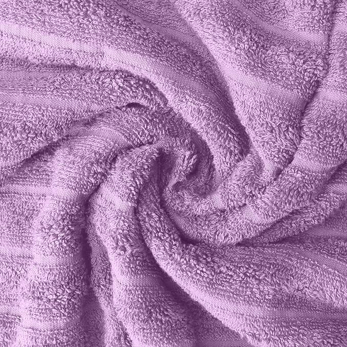 DAN RIVER Pack of 2 Bath Sheet 35x70 Inches, Ribbed XL Towels Oversized for Adults, Fluffy and Soft Plush Towels - Lavender