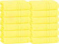BOUTIQUO Ultra Soft Cotton Washcloths, Contains 12 Piece Face Cloths 12x12 inch, Ideal for Everyday use Face Towels, Compact & Lightweight Multi Purpose Washcloths - Lime Yellow