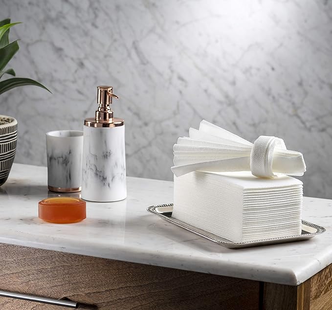 Disposable Linen-Feel Guest Towels [MEDIUM SIZE - Pack of 1500] - Disposable Cloth-Like Hand Towels - Soft And Absorbent Paper Napkin For Kitchen, Bathroom, Party, Wedding, Or Event