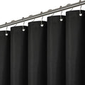 LiBa Waffle Weave Fabric Black Shower Curtain, 72 W x 72 H Water Repellent & Heavyweight, Hotel Quality & Machine Washable Cloth Linen Shower Curtains Set and for Bathroom