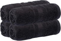 Melissa Linen, Fingertip Towels 4 Pack, 100% Turkish Cotton, Small Hand Towels for Body, Face and Kitchen 12 x 18 in, Soft and Absorbent, Quick Dry, (Jet Black Fingertip Hand Towels)