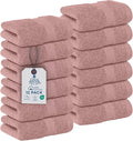 DAN RIVER 12-Pack Premium 100% Cotton Dusty Rose Face Towels – Reusable Face Towel Set, Soft & Absorbent wash Cloths for Your face, Bathroom & Body – Hand and Face Towels, 550 GSM (12x12 in)
