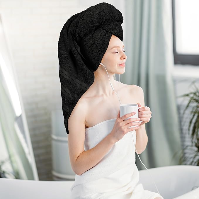 Utopia Towels 4 Pack Premium Extra Large Bath Towels Set, (30 x 60 Inches) 100% Ring Spun Cotton 500GSM, Lightweight and Highly Absorbent Quick Drying Towels, Perfect for Daily Use (Black)