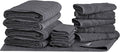Mosobam Luxury Turkish 14pc Deluxe Bath Bundle Body Hand Face Towel and Mat Charcoal Gray (Dark Grey) 700 GSM & 1000 GSM Bamboo Viscose & Aegean Turkish Combed Cotton