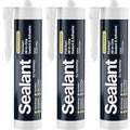 Crystal Clear Kitchen & Bathroom Sealant & Adhesive Hybrid Polymer | Superior to Silicone Caulk Sealant | Waterproof, Odorless, Paintable | Ideal for Around Bathtub, Shower, Kitchen - 300ml 3 Pack