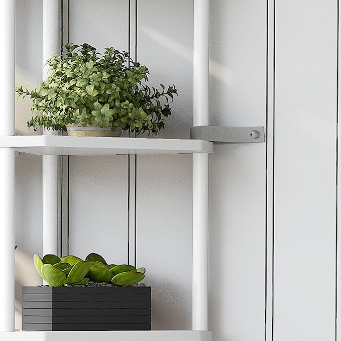 6 Tier Corner Shelf, 66.5'' Tall Standing Shelf, Narrow Display Shelf Stand, Modern Corner Bookshelf, Plant Stand, Corner Bookcase for Living Room, Bedroom, Bathroom, White LCS502W