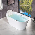 WOODBRIDGE BTA1514-MB-Drain &O+ Pillow Bathtub, Black
