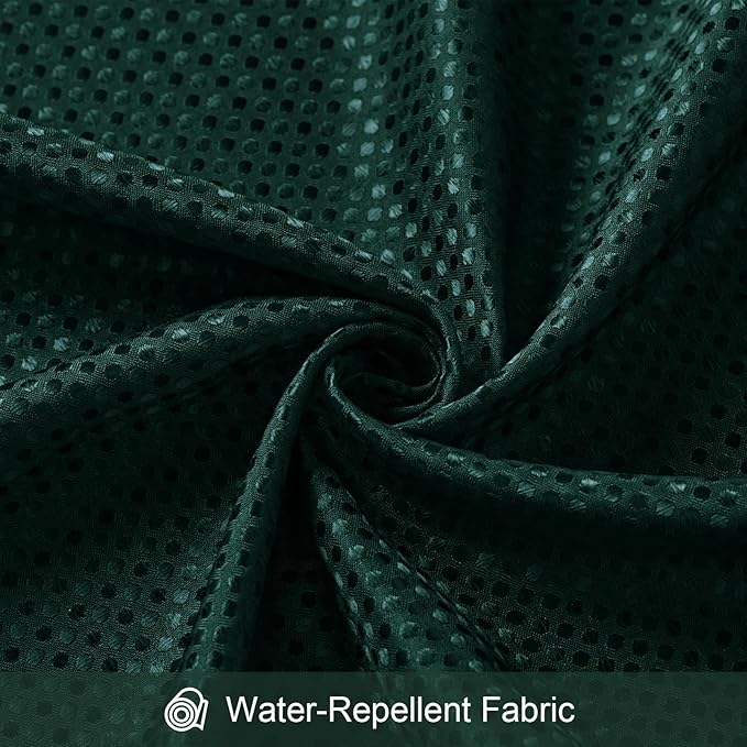3 in 1 Stall Half Size Dark Green Shower Curtain Set-36 W x 72 H, Modern Waffle Waterproof Fabric and PEVA Liner Set with Stainless Steel Hooks