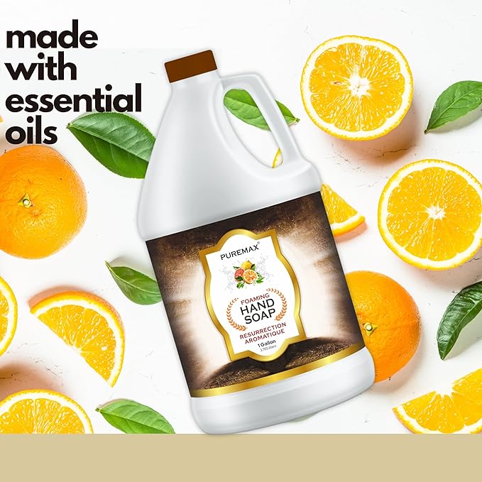 Foaming Hand Soap Refills with Essential Oils | Resurrection Aromatique | Citrus Smell | Gentle, Moisturizing | Biodegradable Formula | Made in USA | 128 Fl Oz (1 Gallon) |