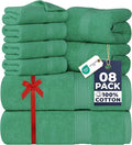 Utopia Towels 8 Piece Luxury Towel Set – Majestic Plush, Super Absorbent & Quicker-to-Dry, Thick 100% Ring Spun Cotton Towels for Bathroom, Spa & Hotel – 2 Bath, 2 Hand, 4 Washcloths, Hunter Green